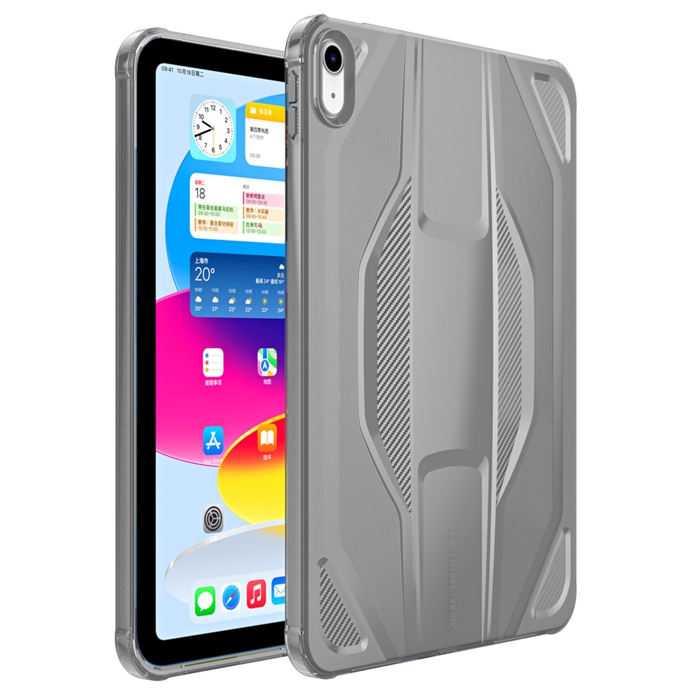 For iPad (2025) / iPad 10.9 (2022) Case Anti Drop Clear TPU Tablet Cover - Transparent Black