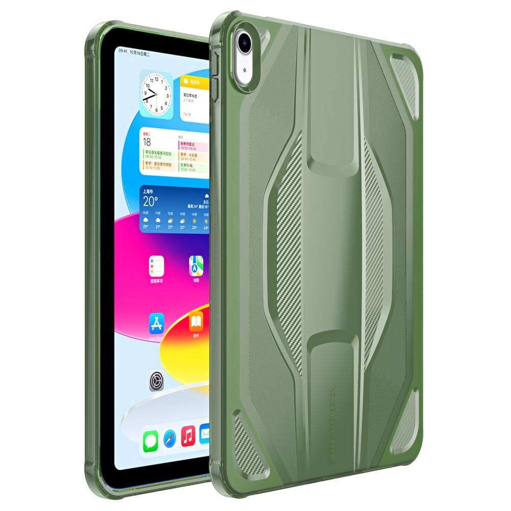 For iPad (2025) / iPad 10.9 (2022) Case Anti Drop Clear TPU Tablet Cover - Transparent Green