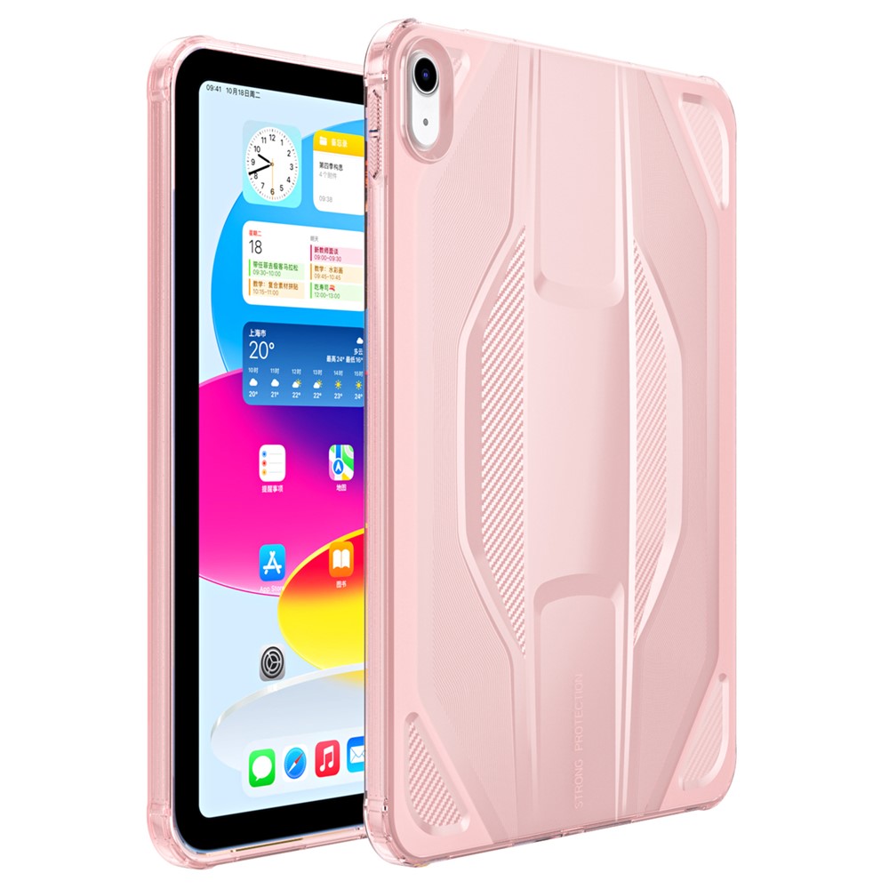 For iPad (2025) / iPad 10.9 (2022) Case Anti Drop Clear TPU Tablet Cover - Transparent Pink