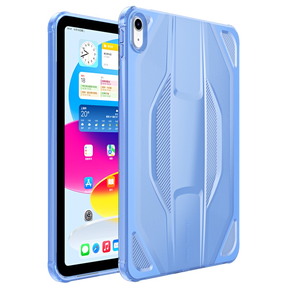 For iPad (2025) / iPad 10.9 (2022) Case Anti Drop Clear TPU Tablet Cover - Transparent Blue