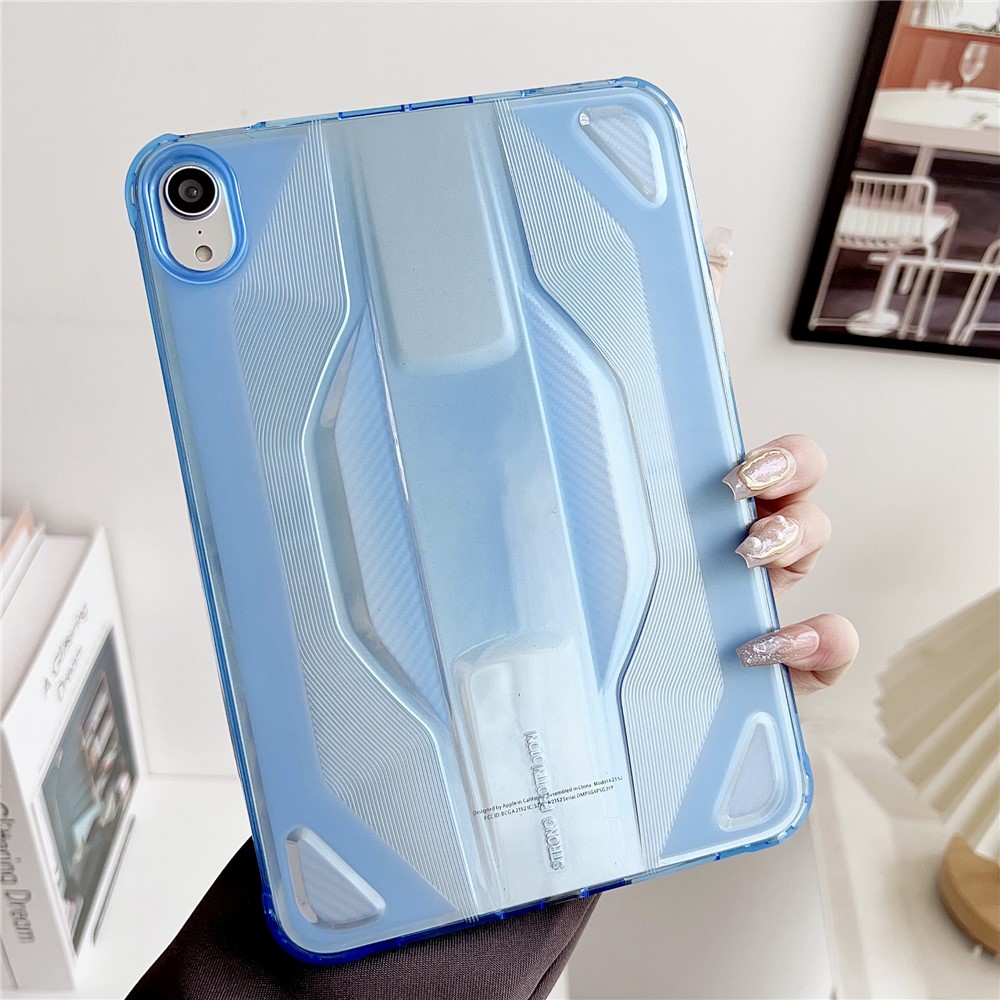 For iPad mini (2024) / (2021) Case Anti Drop Clear TPU Tablet Cover - Transparent Blue