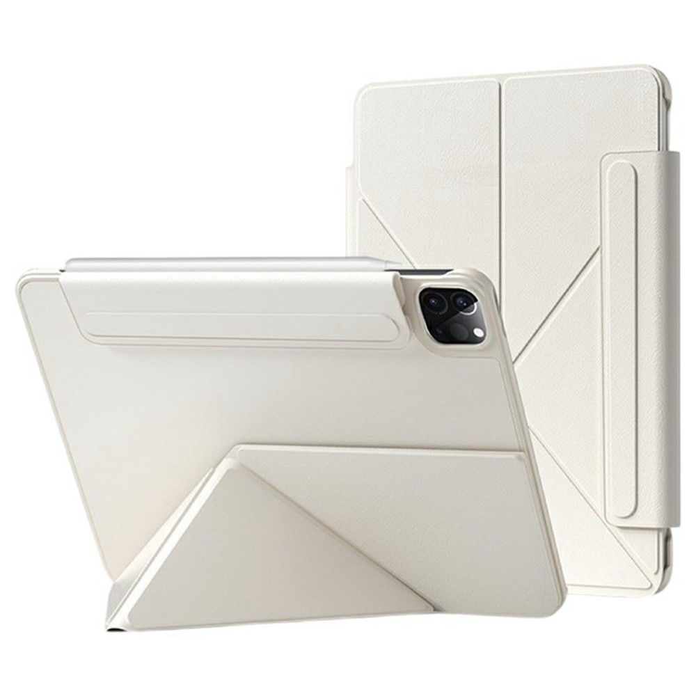 Smart Tablet Case For iPad Pro 11 (2022) / (2021) / (2020) / (2018) , Double-Sided Magnetic Closure Leather Cover - White