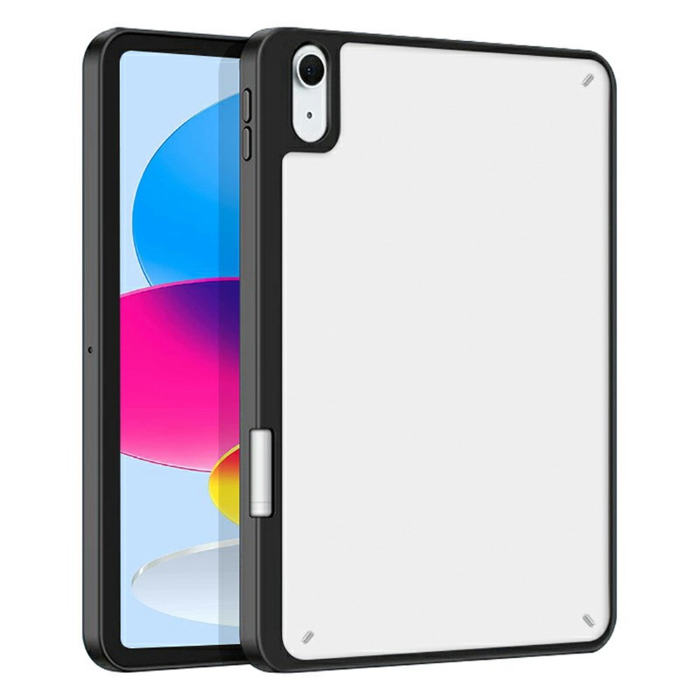 For iPad mini (2024) / (2021) Case Acrylic + PC Matte Tablet Cover with Pencil Holder - Black