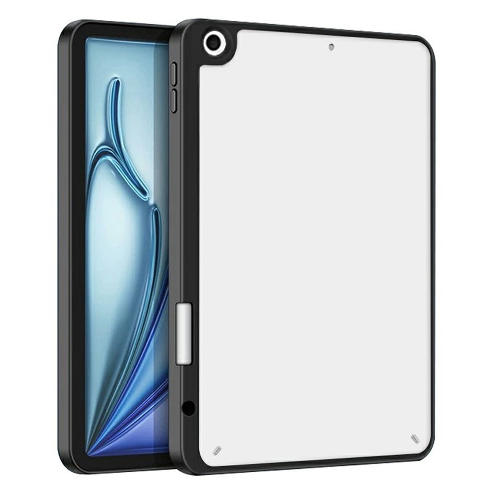 Tablet Case For iPad 10.2 (2021) / (2020) / (2019) , Acrylic + PC Matte Cover with Pencil Holder - Black