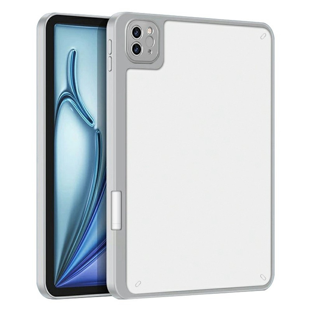 Tablet Case For iPad Pro 11 (2022) / (2021) / (2020) / (2018) , Acrylic + PC Matte Cover with Pencil Holder - Grey