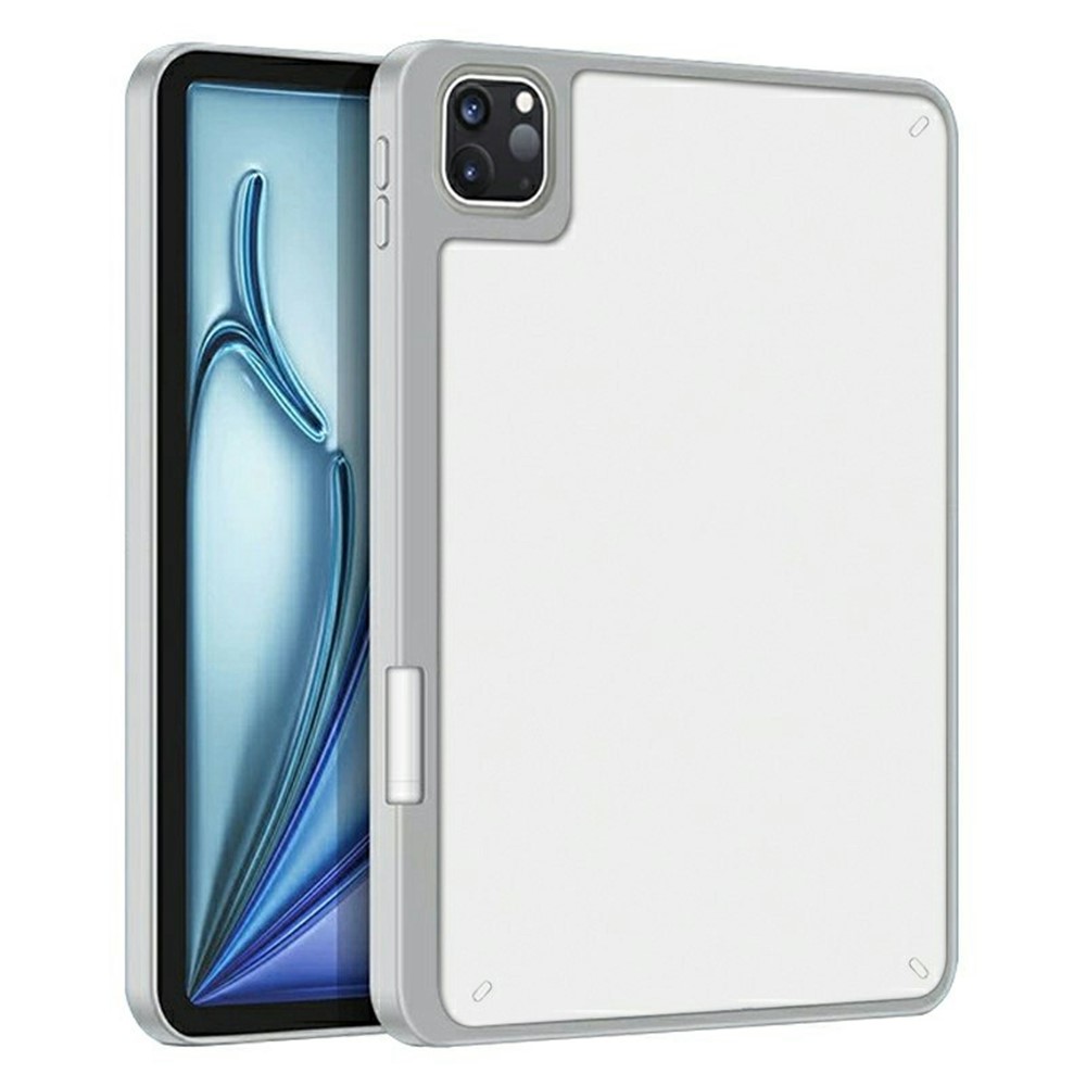 For iPad Pro 13 (2025) / 13 (2024) Case Acrylic + PC Matte Tablet Cover with Pencil Holder - Grey