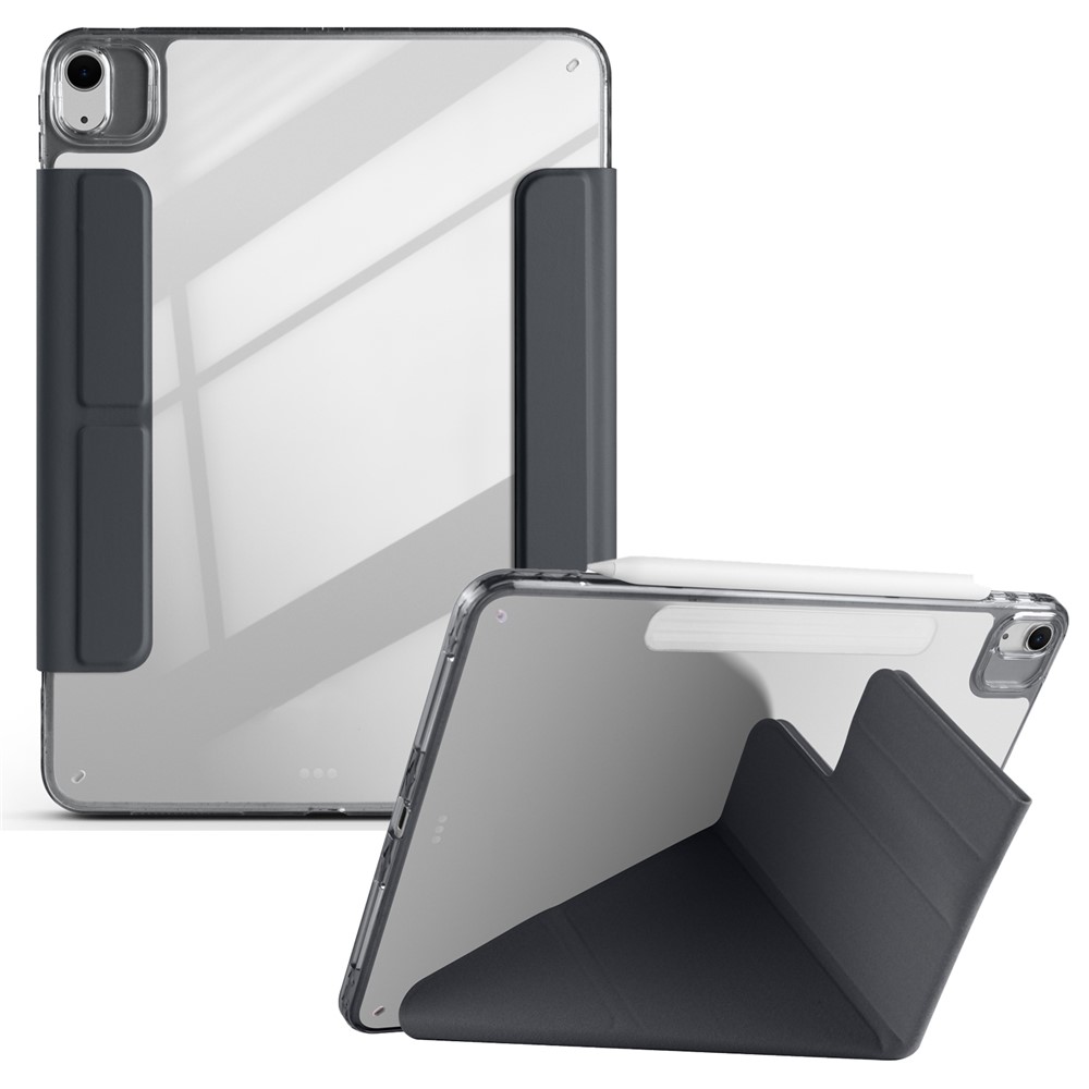 Magnetic PU TPU Acrylic Stand Tablet Case For iPad Air 11 (2025) / (2024) / Air (2022) / (2020) / Pro 11 (2022) / (2021) / (2020) / (2018) - Black