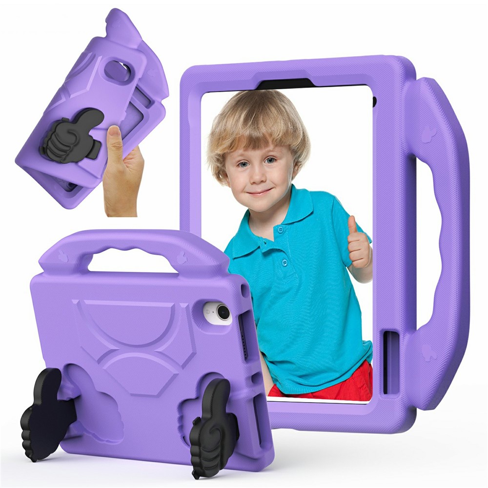 For iPad mini (2024)  /  (2021) Case Ultra-Soft EVA Thumb Kickstand Tablet Cover - Purple