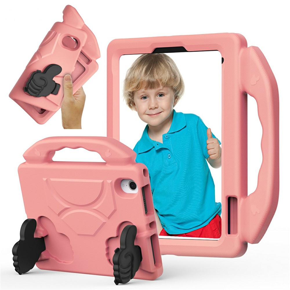 For iPad mini (2024)  /  (2021) Case Ultra-Soft EVA Thumb Kickstand Tablet Cover - Deep Pink