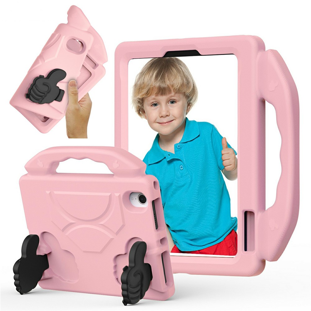For iPad mini (2024)  /  (2021) Case Ultra-Soft EVA Thumb Kickstand Tablet Cover - Pink