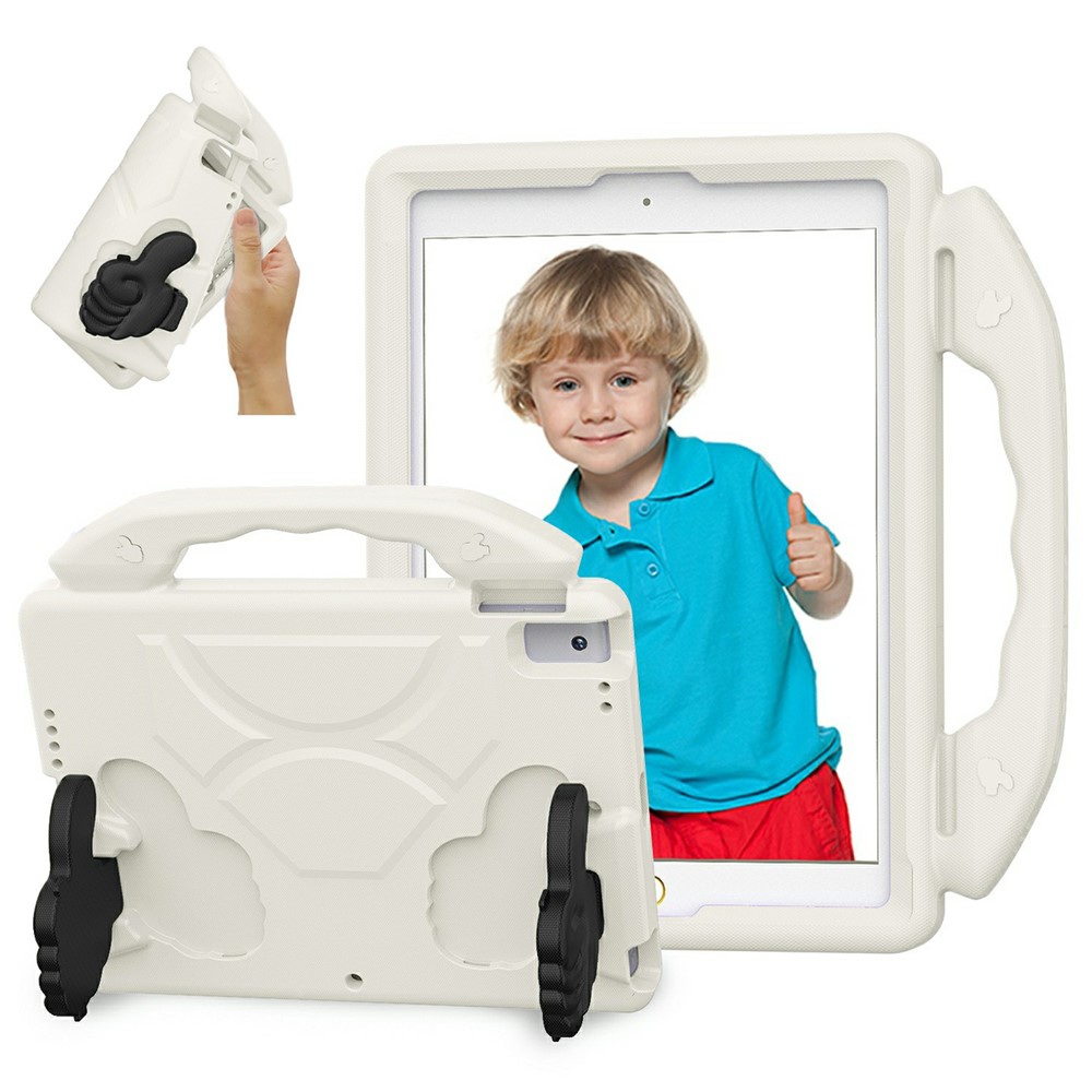 Ultra-Soft EVA Case For iPad 10.2 (2021)  /  (2020)  /  (2019)  /  Air 10.5 inch (2019) Thumb Kickstand Tablet Cover - White