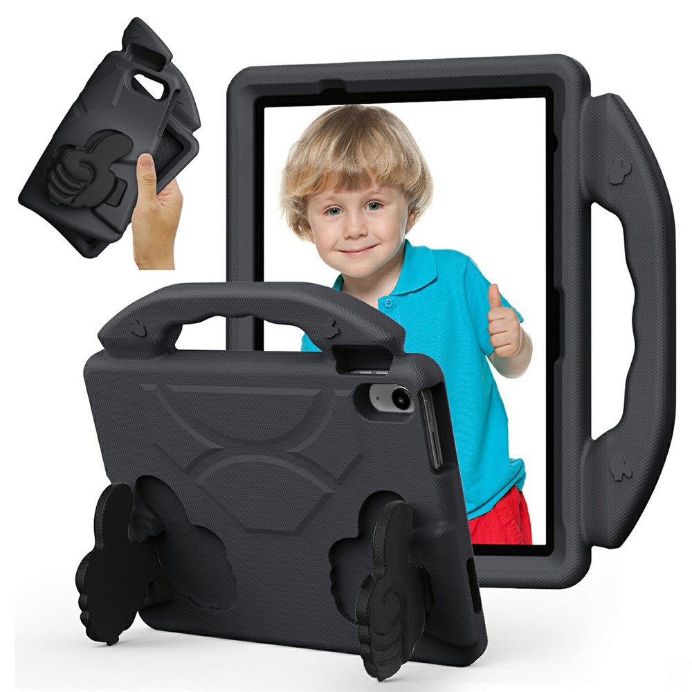 Ultra-Soft EVA Case For iPad (2025)  /  Air 11 (2025)  /  (2024)  /  10.9 (2022) Thumb Kickstand Tablet Cover - Black