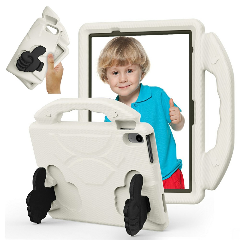 Ultra-Soft EVA Case For iPad (2025) / Air 11 (2025) / (2024) / 10.9 (2022) Thumb Kickstand Tablet Cover - White