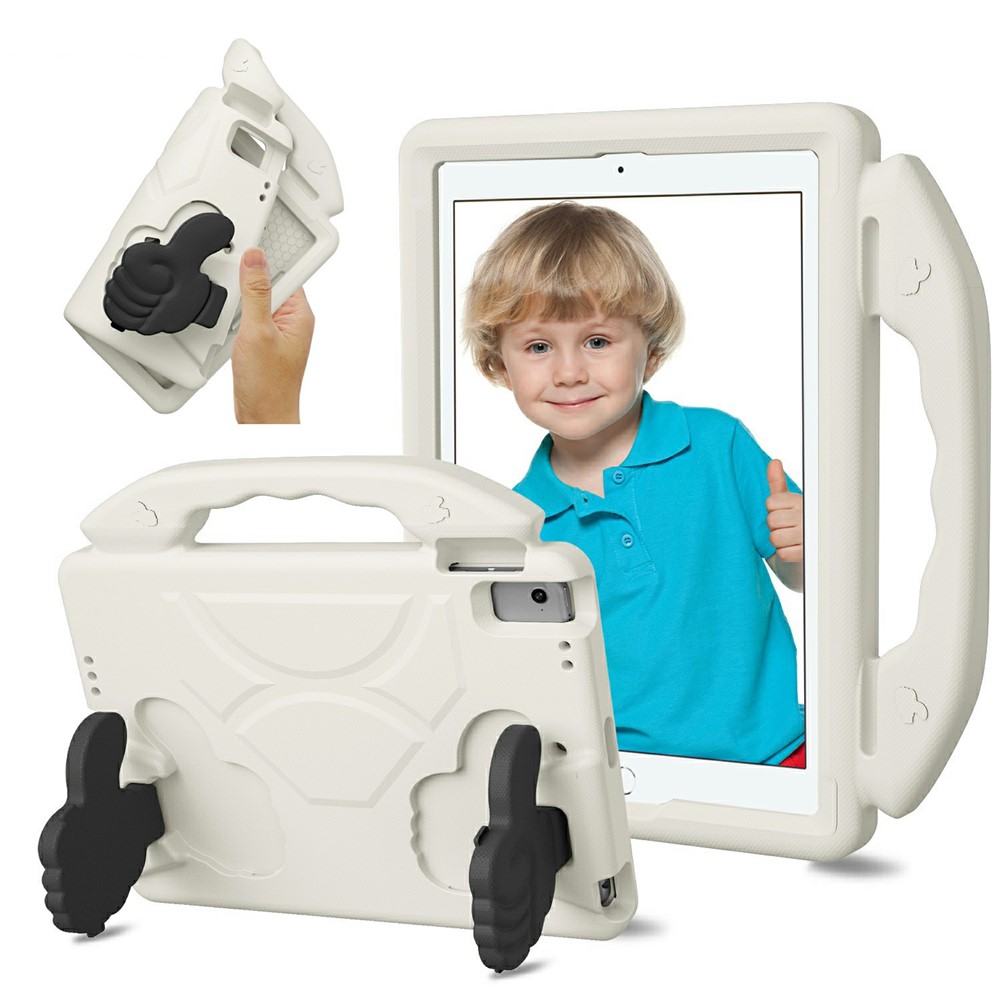 Ultra-Soft EVA Case For iPad 9.7-inch (2018)  /  (2017)  /  Air 2  /  Air (2013) Thumb Kickstand Tablet Cover - White