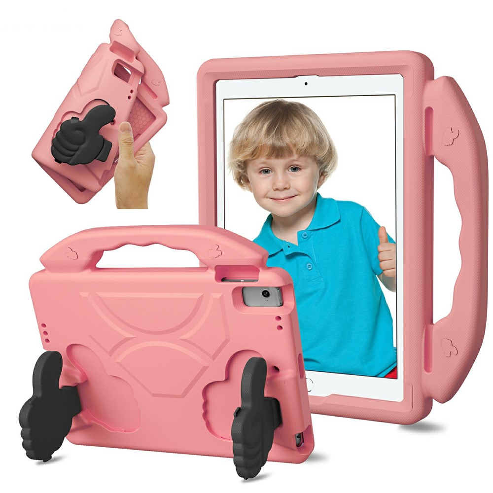 Ultra-Soft EVA Case For iPad 9.7-inch (2018) / (2017) / Air 2 / Air (2013) Thumb Kickstand Tablet Cover - Deep Pink