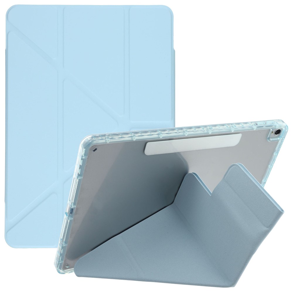 Tablet Case For iPad 10.2 (2021)  /  (2020)  /  (2019)  /  Air 10.5 inch (2019) Magnetic Dual Clasp PU TPU Acrylic Origami Stand Cover - Baby Blue