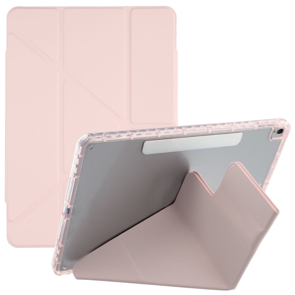 Tablet Case For iPad 10.2 (2021)  /  (2020)  /  (2019)  /  Air 10.5 inch (2019) Magnetic Dual Clasp PU TPU Acrylic Origami Stand Cover - Pink