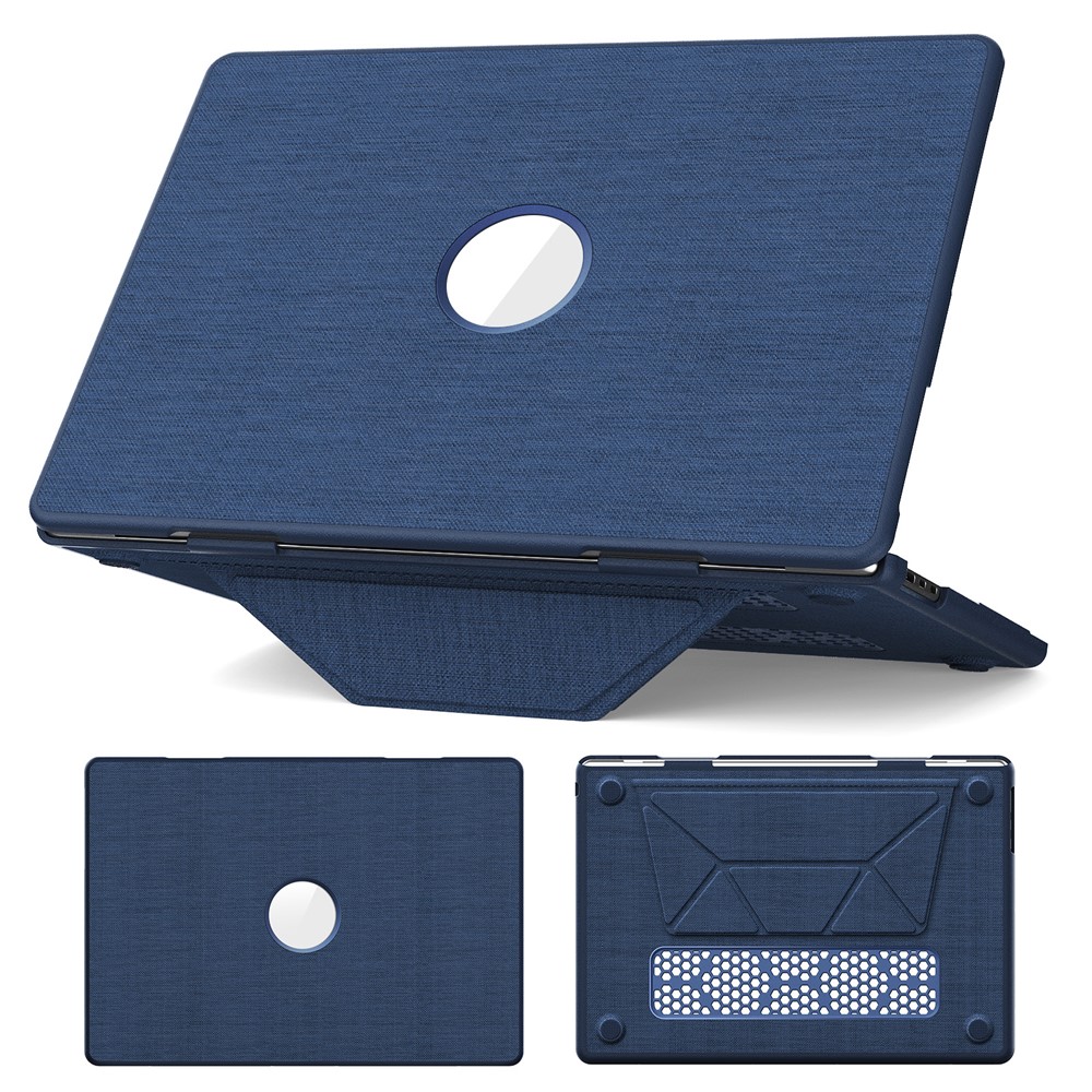 Kickstand Case for MacBook Air 15 inch (2026) A3448 / (2025) A3241 / (2024) A311 / (2023) A2941 Laptop Cover with Logo View - Navy Blue