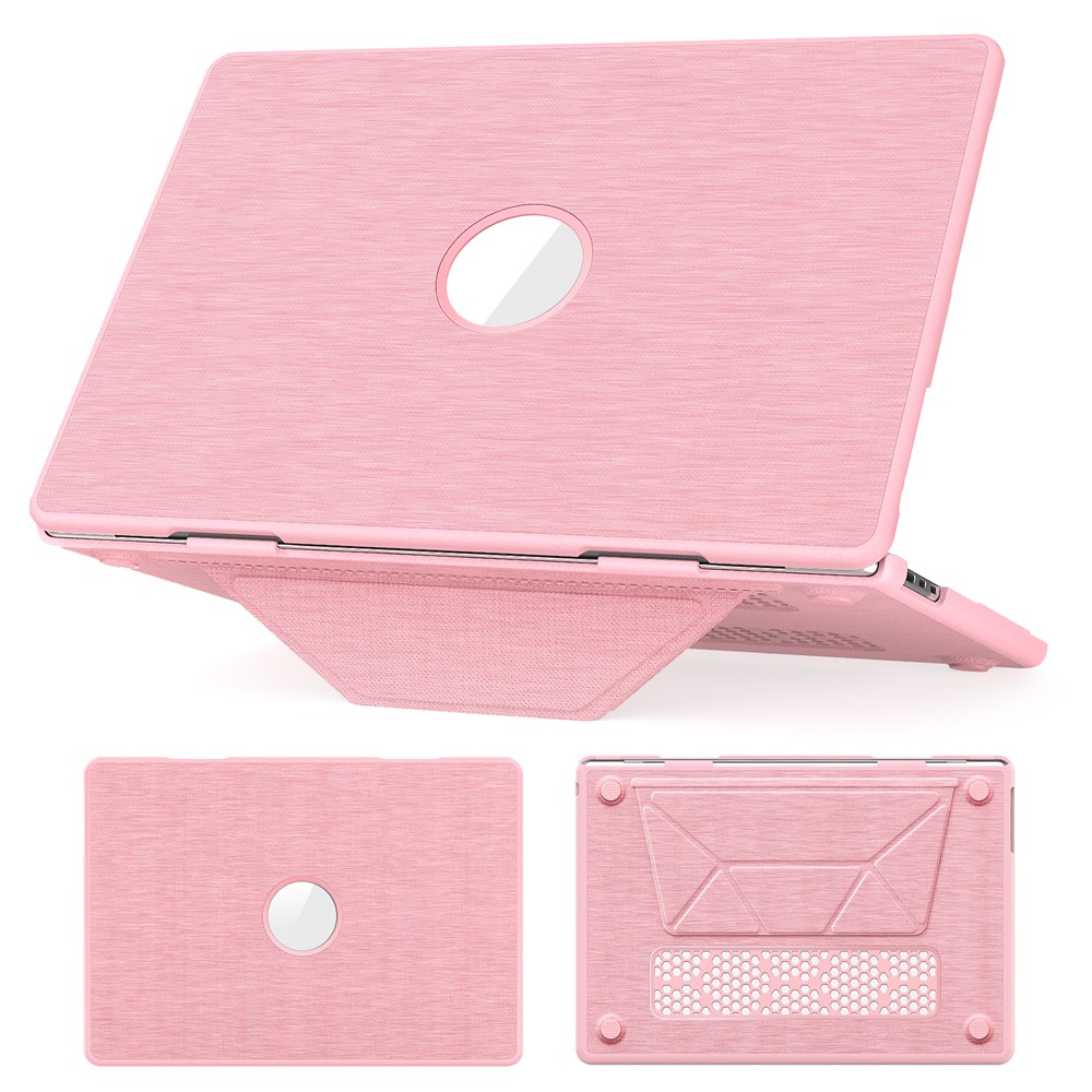Kickstand Case for MacBook Air 15 inch (2026) / (2025) / (2024) / (2023) Laptop Cover with Logo View - Pink