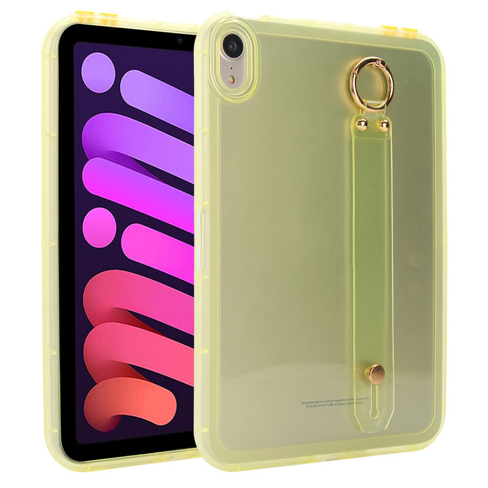 For iPad mini (2024) / (2021) Case Shockproof TPU Tablet Cover with Wristband - Yellow