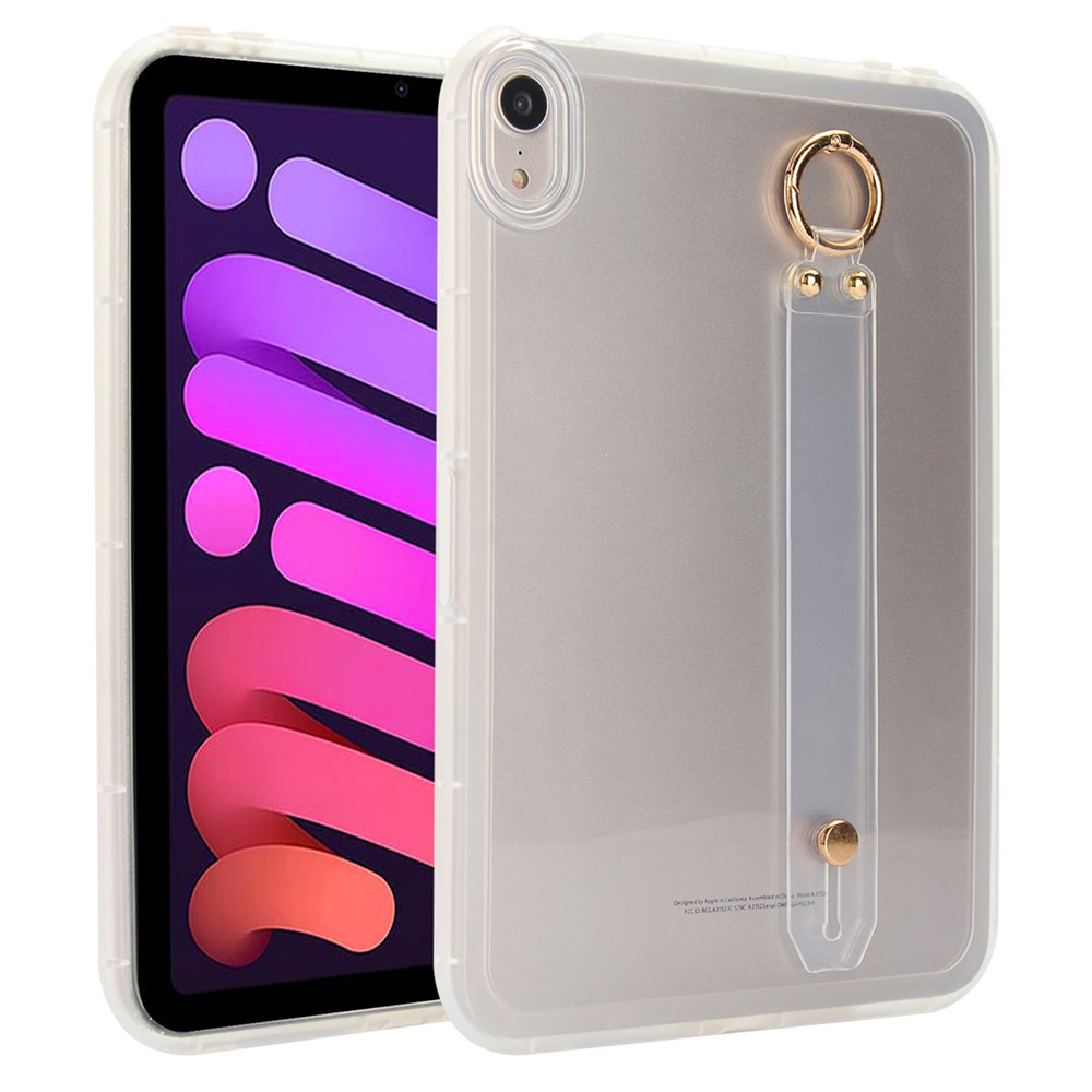 For iPad mini (2024) / (2021) Case Shockproof TPU Tablet Cover with Wristband - Transparent