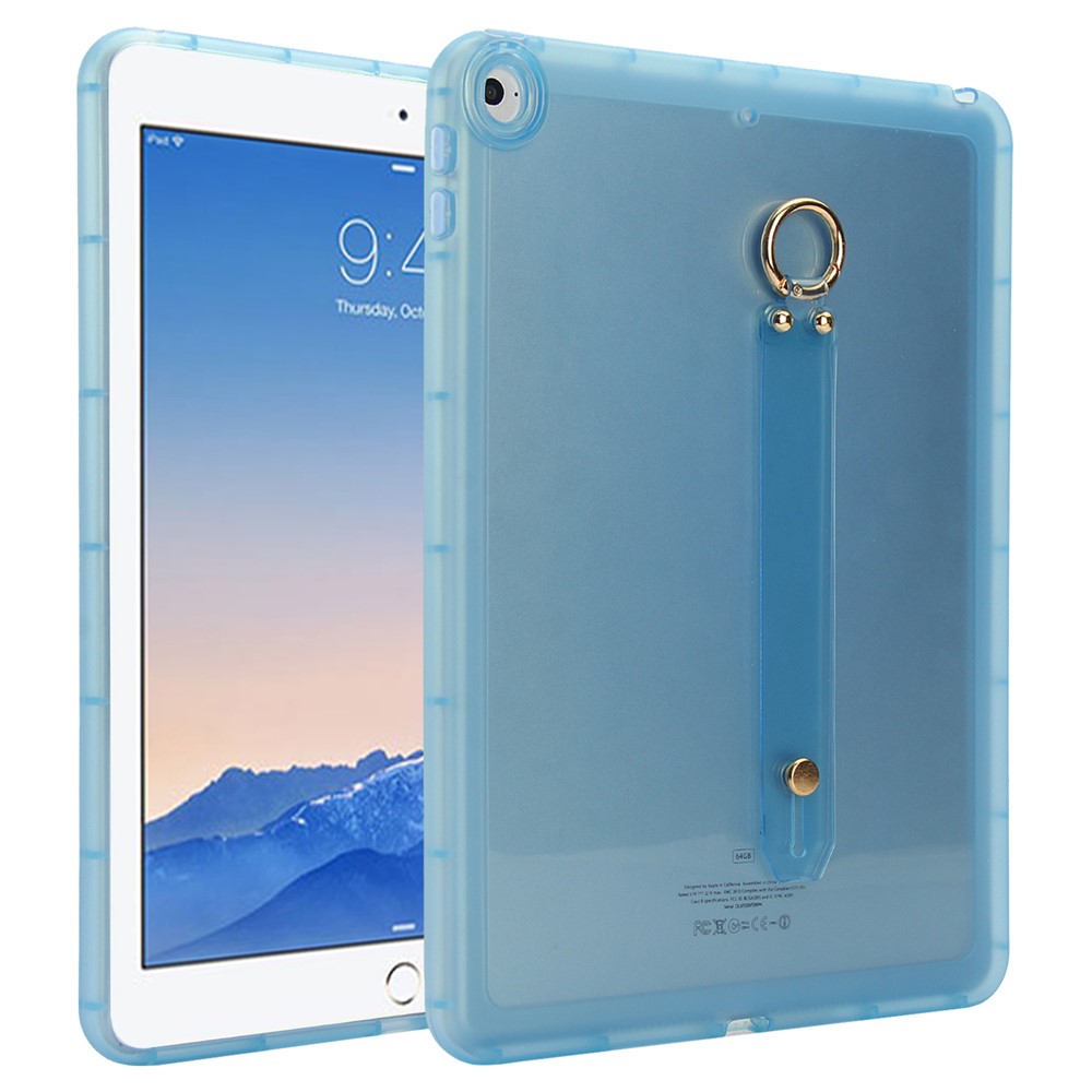 Tablet Case For iPad 9.7-inch (2018)  /  (2017)  /  Air 2 Shockproof TPU Cover with Wristband - Blue