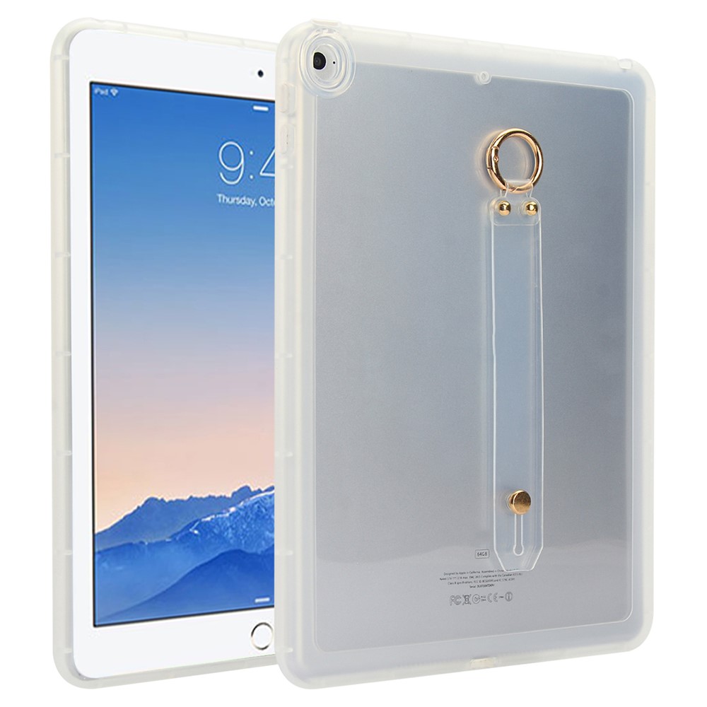 Tablet Case For iPad 9.7-inch (2018) / (2017) / Air 2 Shockproof TPU Cover with Wristband - Transparent