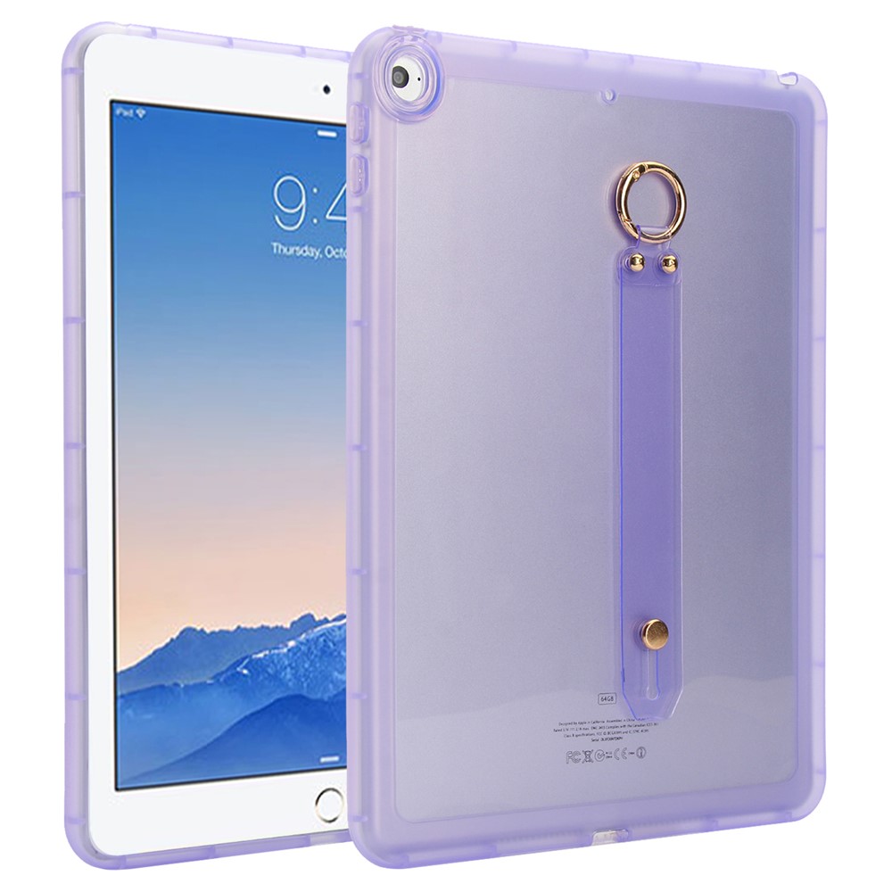 Tablet Case For iPad 9.7-inch (2018) / (2017) / Air 2 Shockproof TPU Cover with Wristband - Purple
