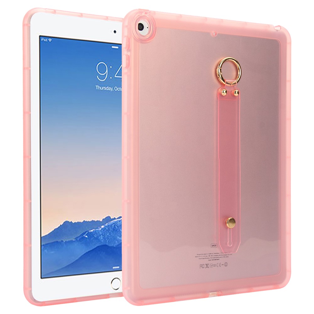Tablet Case For iPad 9.7-inch (2018) / (2017) / Air 2 Shockproof TPU Cover with Wristband - Pink