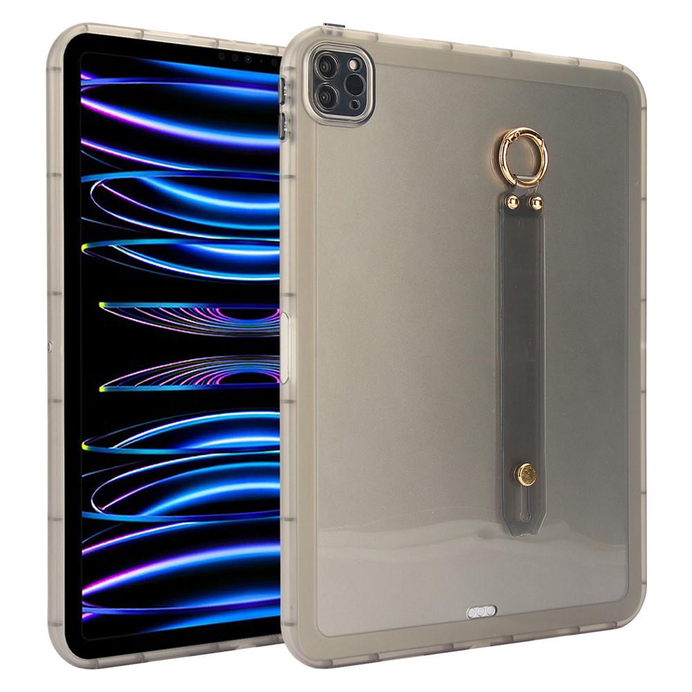 Tablet Case For iPad Pro 11 (2022)  /  (2021)  /  (2020) Shockproof TPU Cover with Wristband - Black