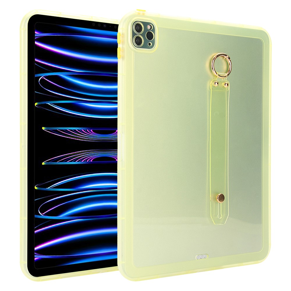 Tablet Case For iPad Pro 11 (2022) / (2021) / (2020) Shockproof TPU Cover with Wristband - Yellow