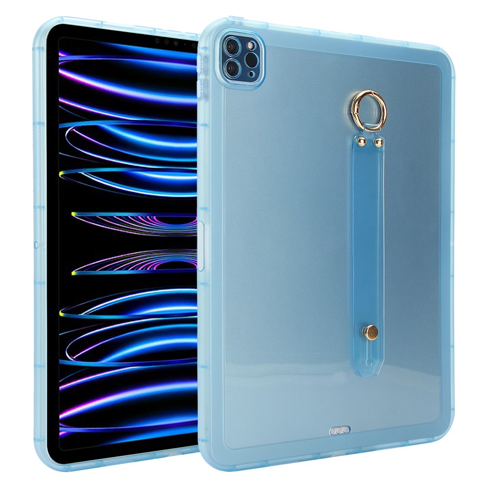 Tablet Case For iPad Pro 11 (2022) / (2021) / (2020) Shockproof TPU Cover with Wristband - Blue