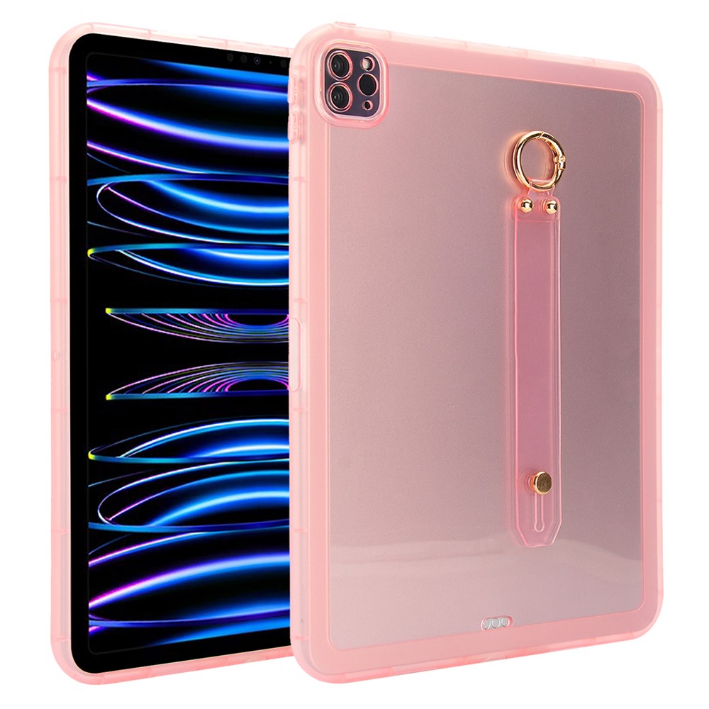 Tablet Case For iPad Pro 11 (2022) / (2021) / (2020) Shockproof TPU Cover with Wristband - Pink