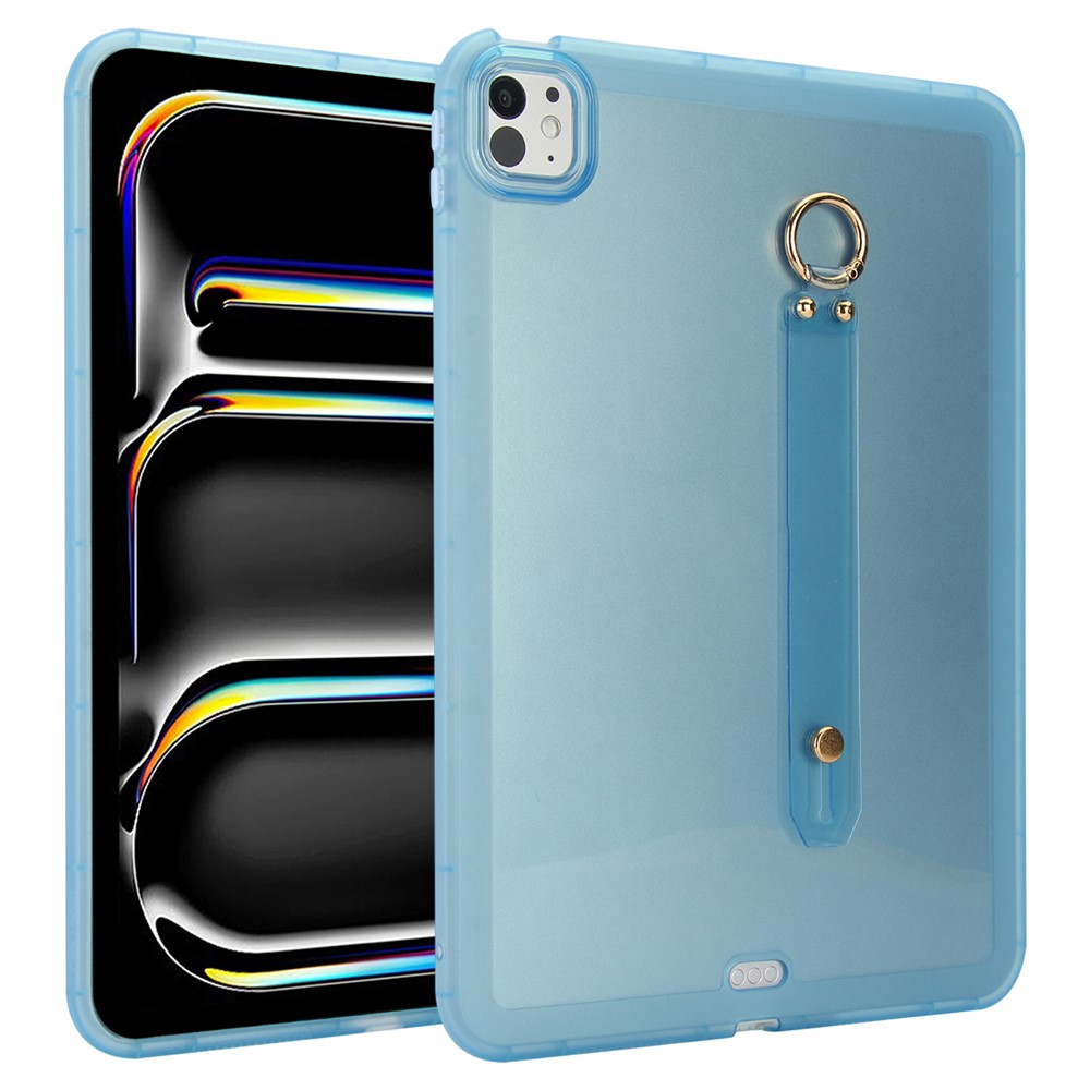 For iPad Pro 11 (2025) / 11 (2024) Case Shockproof TPU Tablet Cover with Wristband - Blue