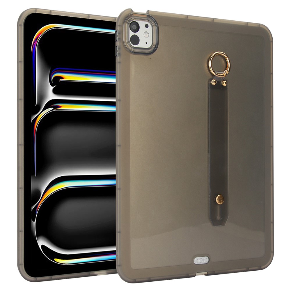 For iPad Pro 11 (2025) / 11 (2024) Case Shockproof TPU Tablet Cover with Wristband - Black