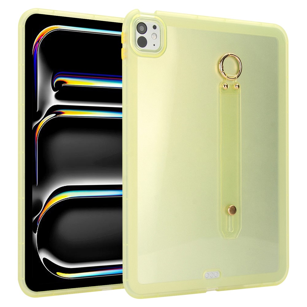 For iPad Pro 11 (2025) / 11 (2024) Case Shockproof TPU Tablet Cover with Wristband - Yellow