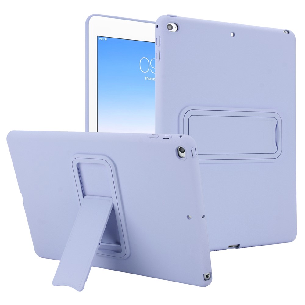 Kickstand Tablet Case for iPad 9.7-inch (2018) / (2017) / Air 2 TPU + PC Skin-Friendly Protective Cover - Light Purple