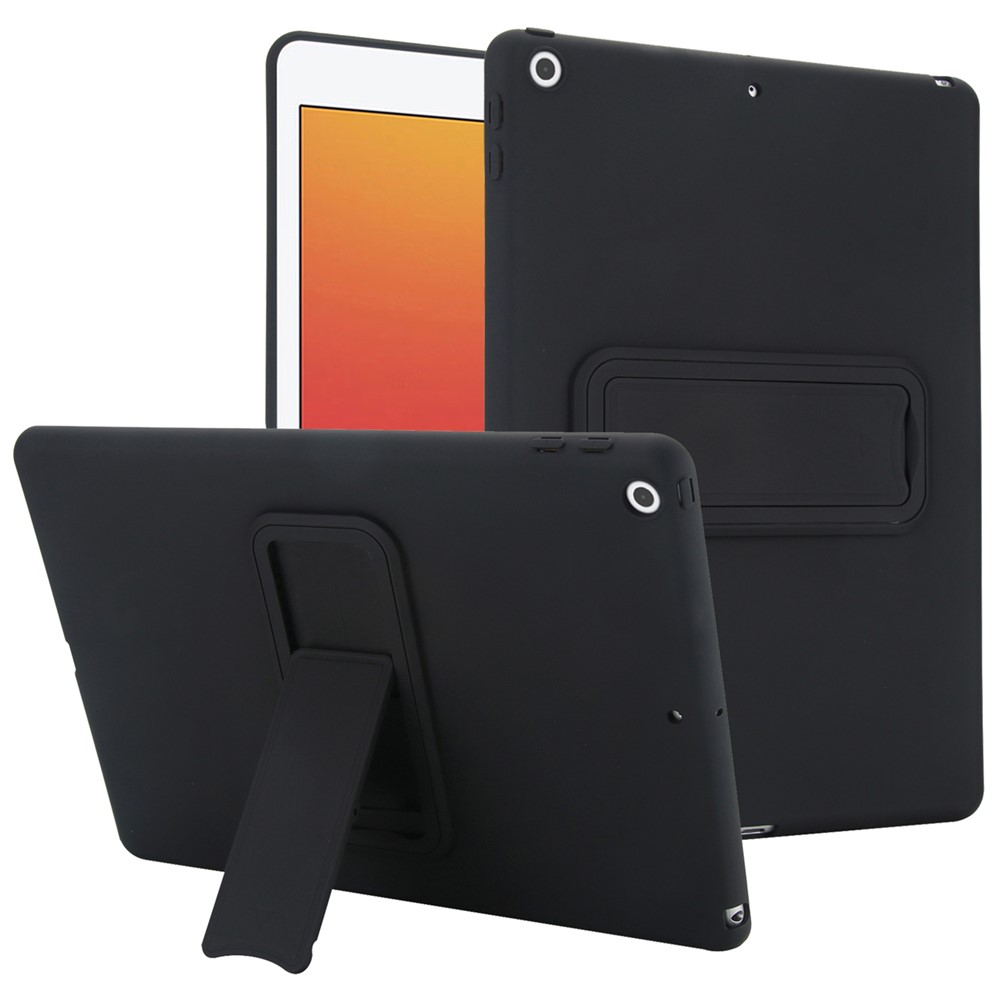 Kickstand Tablet Case for iPad 10.2 (2021) / (2020) / (2019) TPU + PC Skin-Friendly Protective Cover - Black
