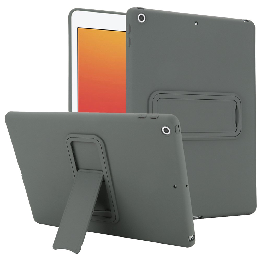 Kickstand Tablet Case for iPad 10.2 (2021) / (2020) / (2019) TPU + PC Skin-Friendly Protective Cover - Grey