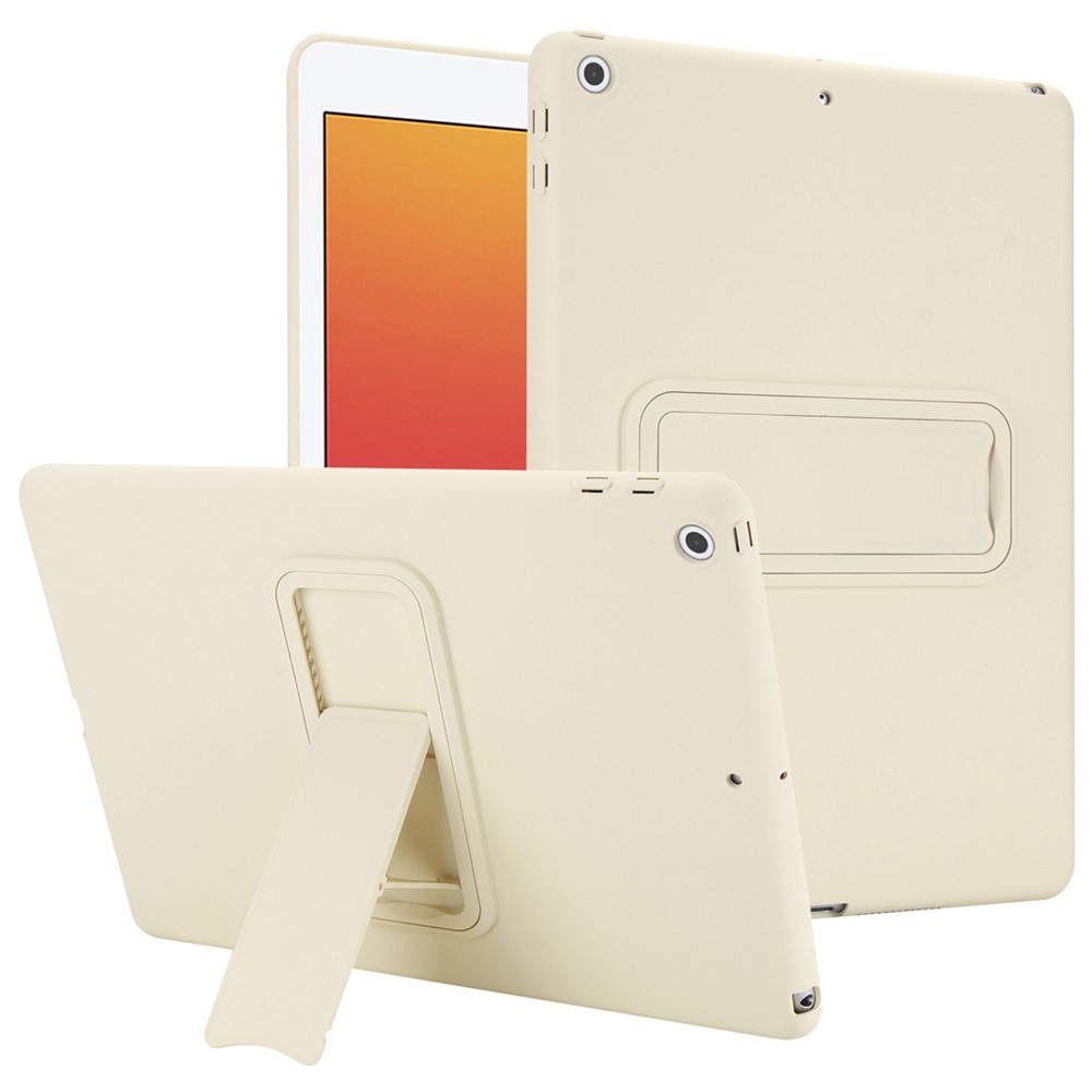 Kickstand Tablet Case for iPad 10.2 (2021) / (2020) / (2019) TPU + PC Skin-Friendly Protective Cover - Beige
