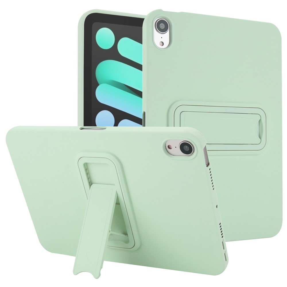 For iPad mini (2024) / (2021) Case TPU + PC Skin-Friendly Kickstand Tablet Cover - Mint Green