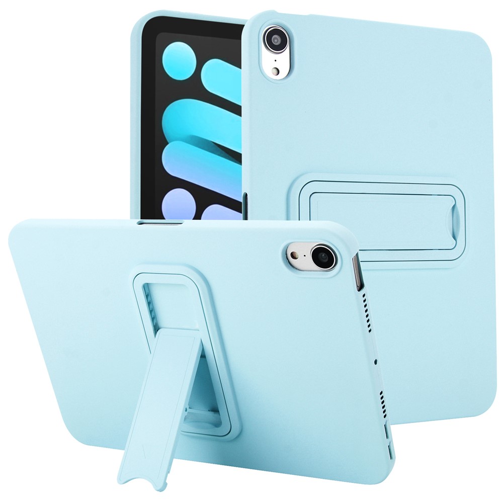 For iPad mini (2024) / (2021) Case TPU + PC Skin-Friendly Kickstand Tablet Cover - Baby Blue