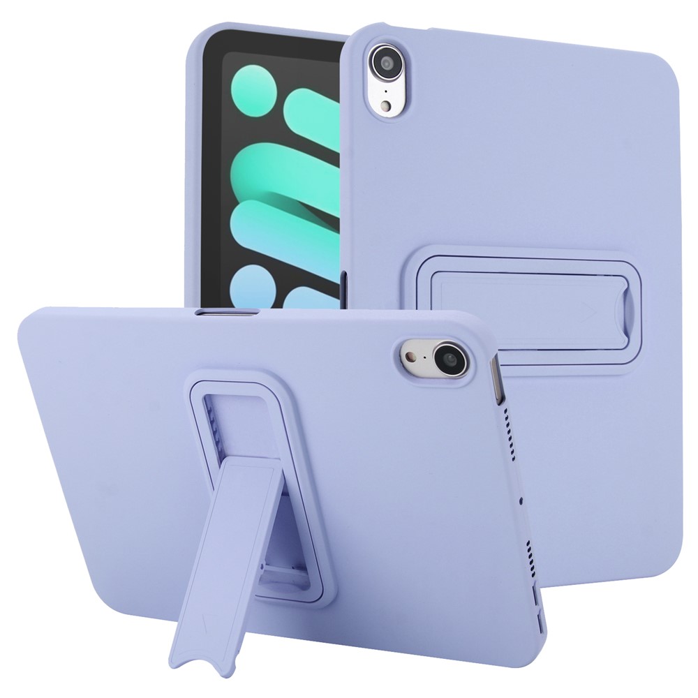 For iPad mini (2024) / (2021) Case TPU + PC Skin-Friendly Kickstand Tablet Cover - Light Purple