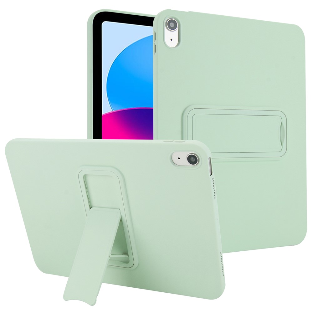 For iPad (2025) / 10.9 (2022) Case TPU + PC Skin-Friendly Kickstand Tablet Cover - Mint Green