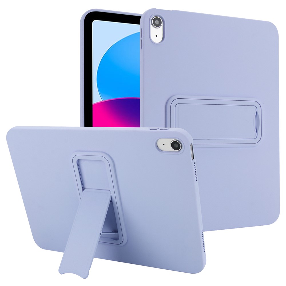 For iPad (2025) / 10.9 (2022) Case TPU + PC Skin-Friendly Kickstand Tablet Cover - Light Purple