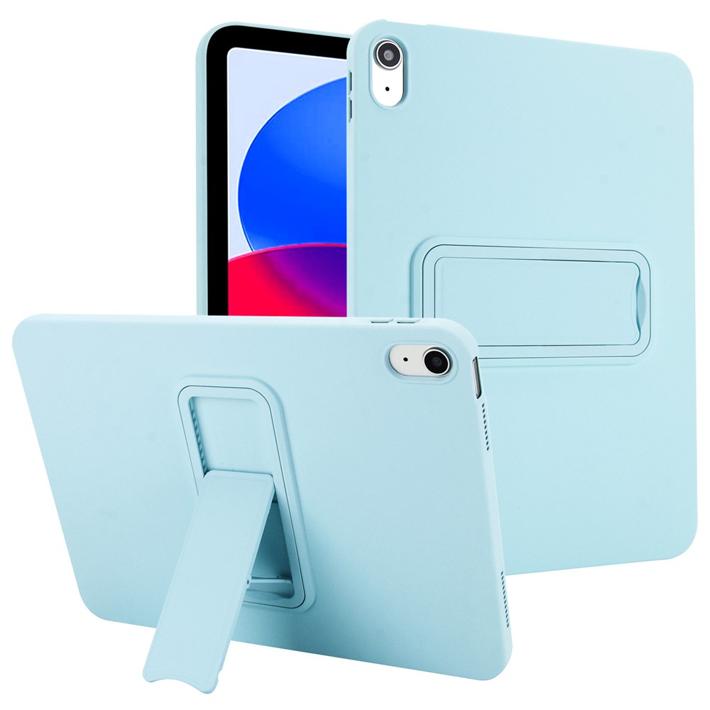 For iPad (2025) / 10.9 (2022) Case TPU + PC Skin-Friendly Kickstand Tablet Cover - Baby Blue