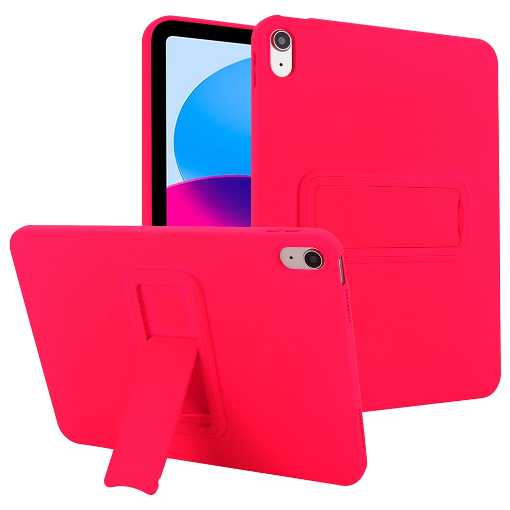 For iPad (2025) / 10.9 (2022) Case TPU + PC Skin-Friendly Kickstand Tablet Cover - Rose