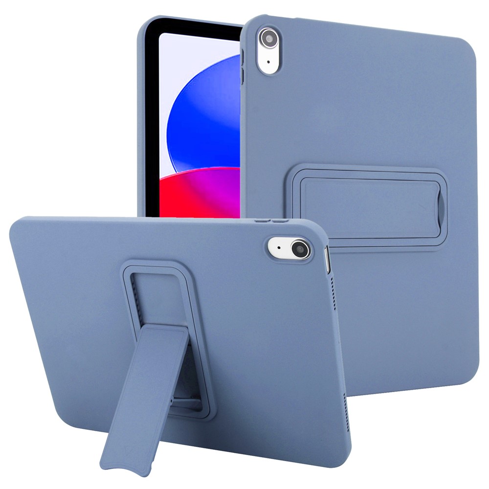 For iPad (2025) / 10.9 (2022) Case TPU + PC Skin-Friendly Kickstand Tablet Cover - Lavender Grey