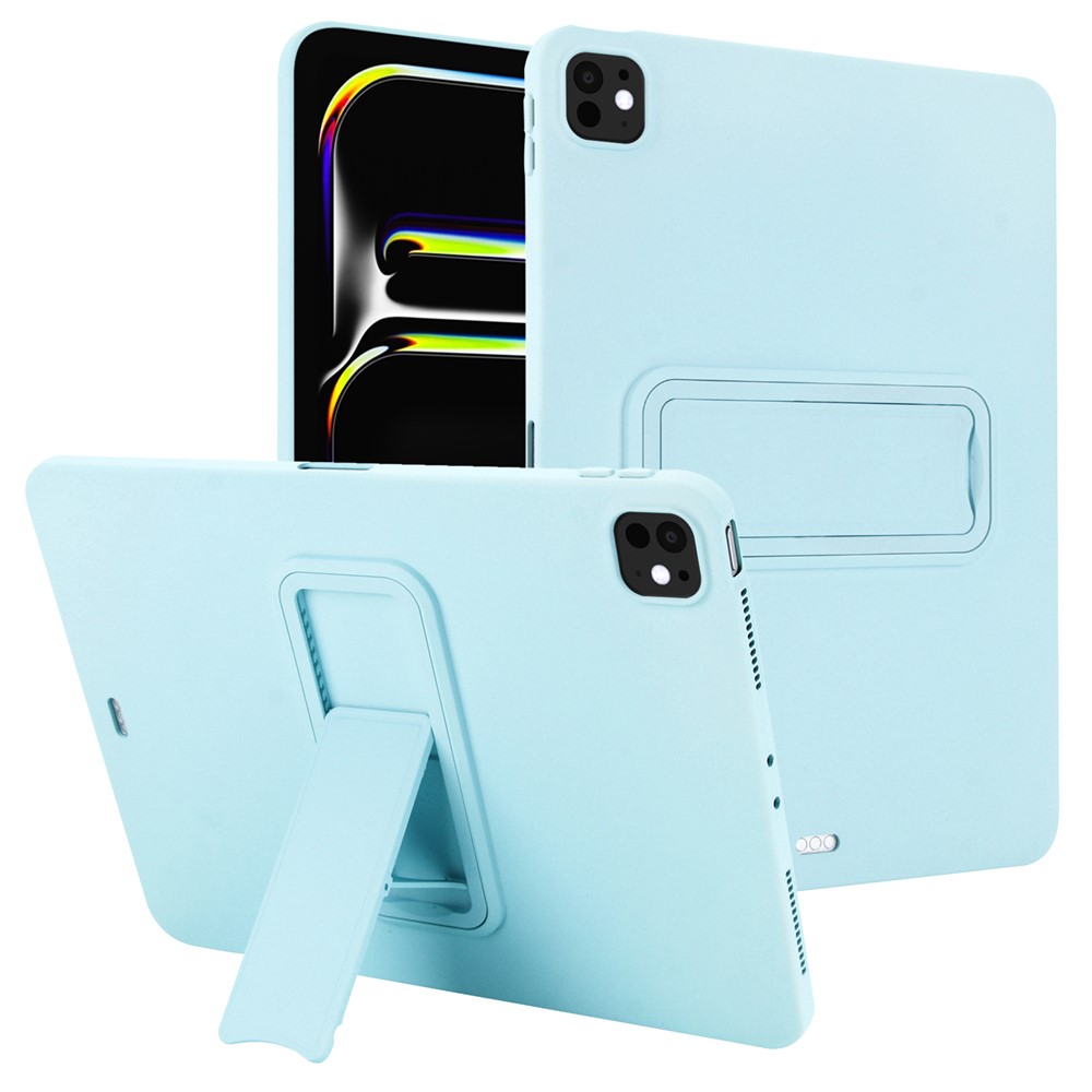 For iPad Pro 11 (2025) / 11 (2024) Case TPU + PC Skin-Friendly Kickstand Tablet Cover - Baby Blue