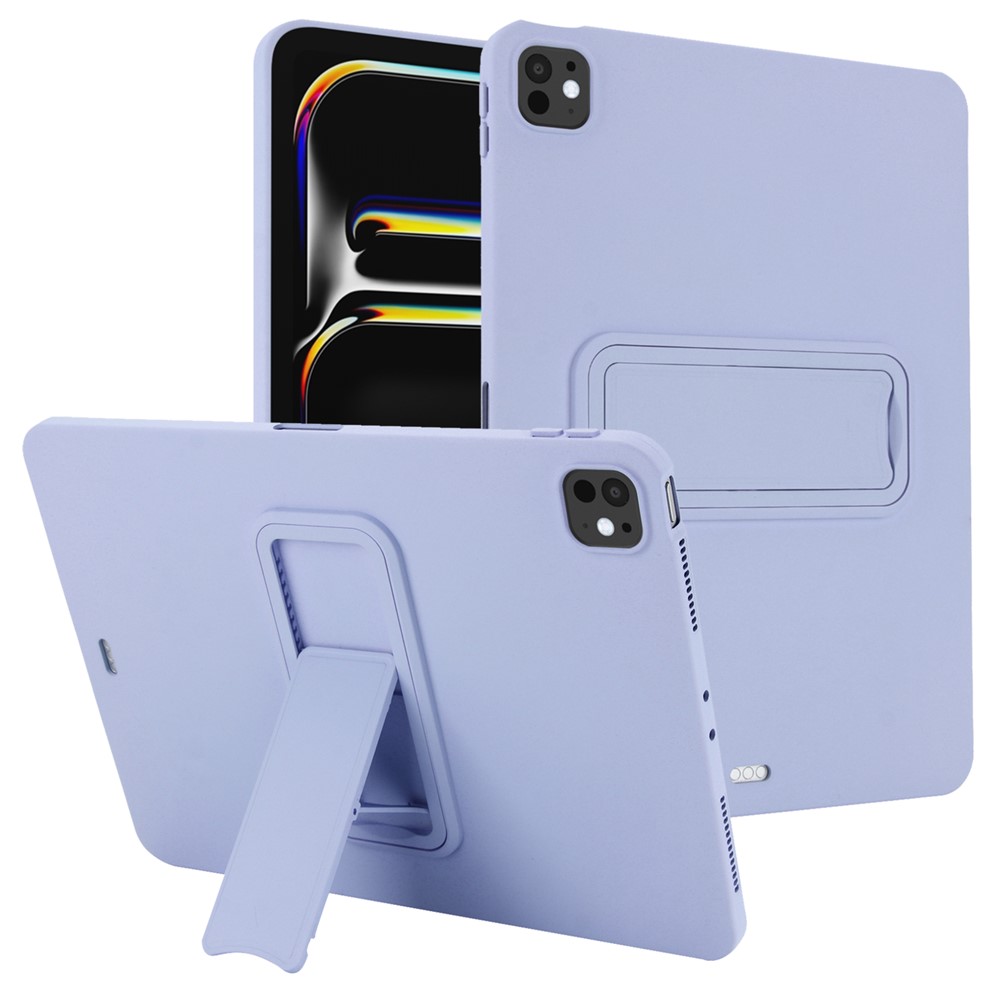 For iPad Pro 11 (2025) / 11 (2024) Case TPU + PC Skin-Friendly Kickstand Tablet Cover - Light Purple